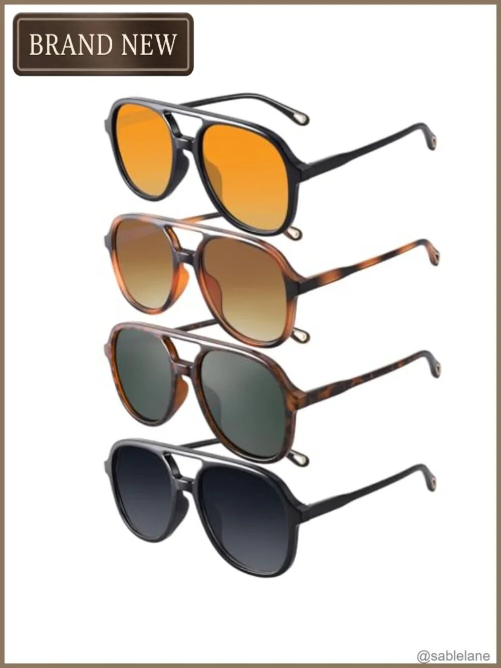 Retro Polarized Aviator Sunglasses 4 Pack UV400 Protection
